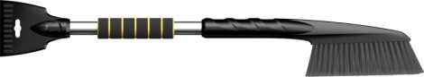 Plastic brush with scrapper, 65cm