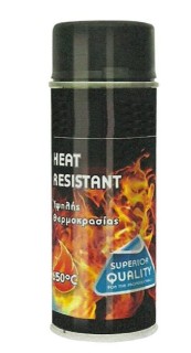 Black high heat spray paint - DECO 650C, 400ml. 