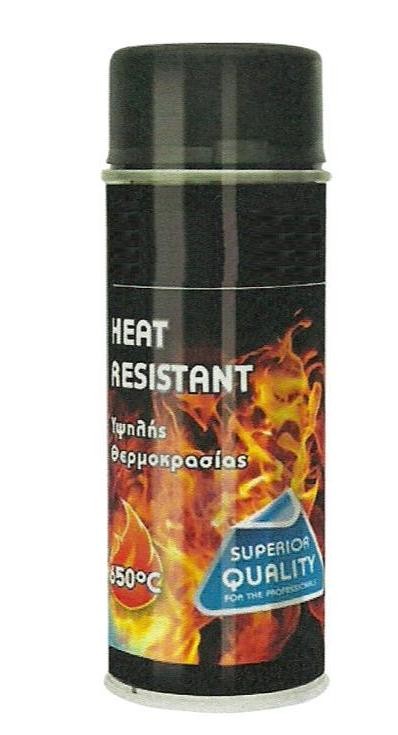 Black high heat spray paint - DECO 650C, 400ml. 