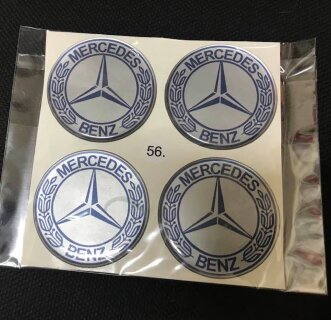 ALLOY WHEEL TRIM CENTRE CAP DECAL LOGO  MERCEDES-BENZ,  diam 56mm  