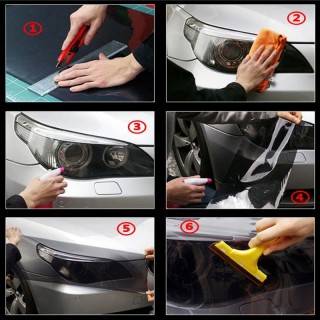Headlight/Taillight Dark Matt Black Vinyl Film , 30cmx90cm