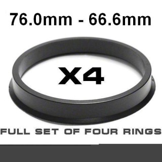 Wheel hub centring ring  76.0mm ->66.6mm