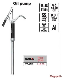 Hand type oil pump for 208L barrels, grey color 