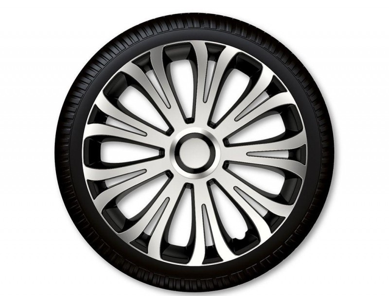 Wheel cover set - AVERA SILVER & BLACK, 16