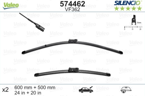 Front wiperblade set by BOSCH, 53cm+47cm 