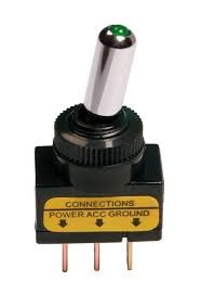 LED green switch, 20A, 12V  