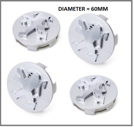 Discs inserts/caps set - Peugeot, 4x d-60mm