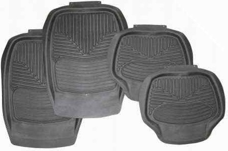 Rubber floor mats set,  black color 
