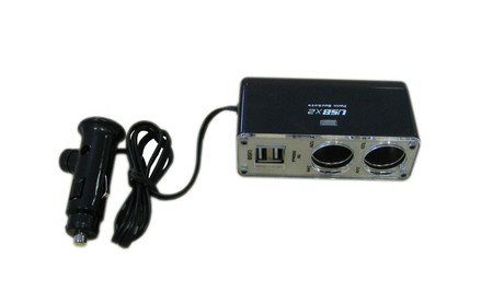 Cigarette lighter splitter, 12V (2х)  + USB