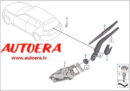 Rear wiper arm BMW 1-serie F20 (2011-)