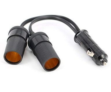 Cord extension with 2-plugs, 12V