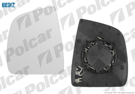 Mirror glass insert Fiat Doblo (2010-2016), left side