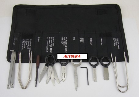 Car radio removing tools set (for lots of car makes)