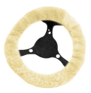 Sheep fur imitation wheel cover, beige color37-39cm