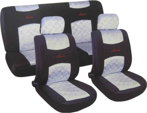 Universal floor mat set, grey/black