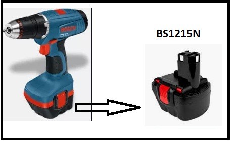 Battery for BOSCH PSR 12.0V, 1500mАh, Ni-MH (PSR12-2)