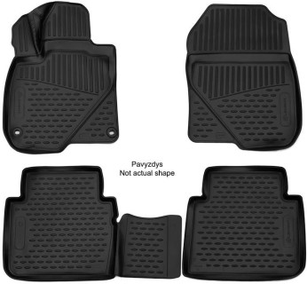3D Rubber floor mat set BMW  i3 (2013-2023) with edges