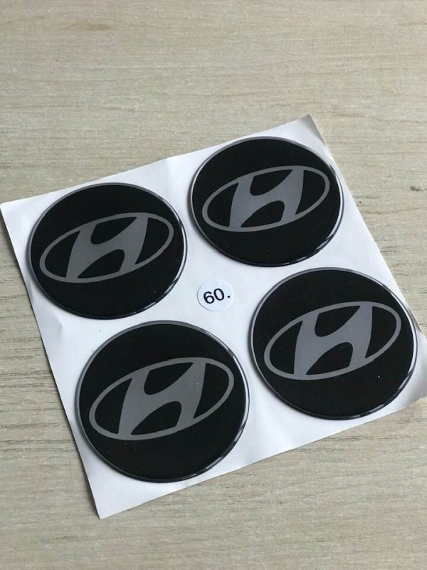 ALLOY WHEEL TRIM CENTRE CAP DECAL LOGO  - Hyundai 60mm