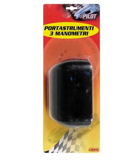3 Holes gauge mounting cup (Ø52 mm) - Black