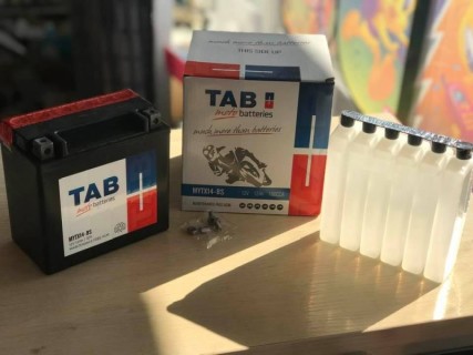 Moto batterie (dry, comes with acid) - TAB 12Ah, 12V