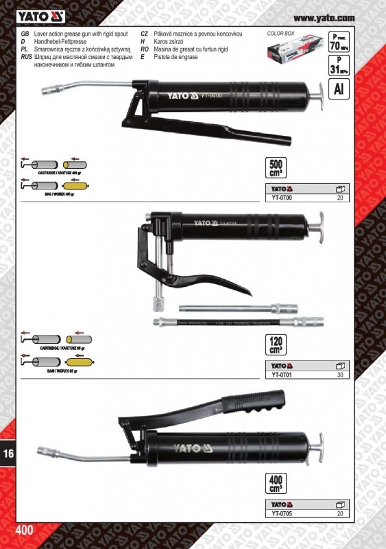 Grease gun Yato, 400ml.