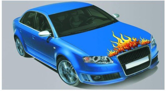 Auto tattoo "Flames - yellow-red"