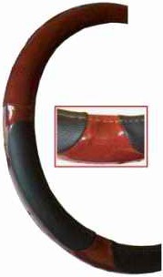 Wheel cover,black/wood imitation, 37-39cm