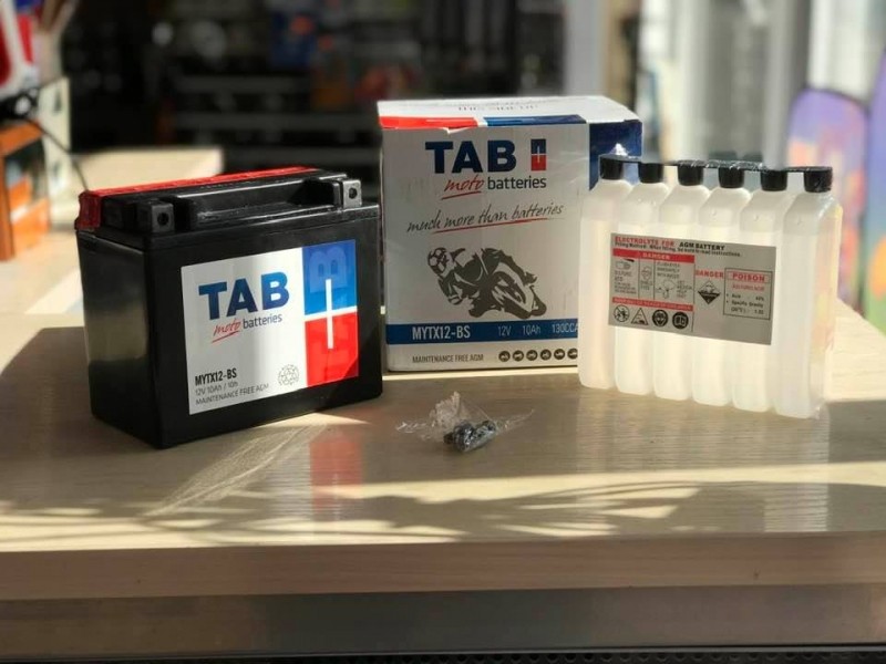 Moto battery (dry, comes with acid) - TAB AGM FREE 10Ah, 12V (+/-) 