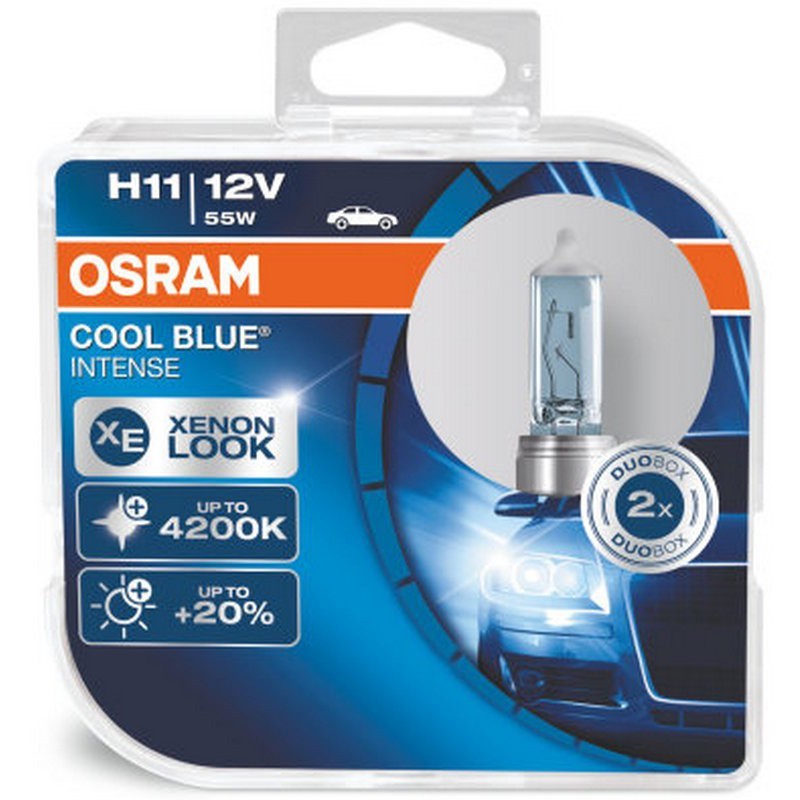 Bulb set Osram H11 55W (+20%) Cool Blue Intense (Xenon Look), 12V 