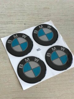 ALLOY WHEEL TRIM CENTRE CAP DECAL LOGO - BMW, 60mm