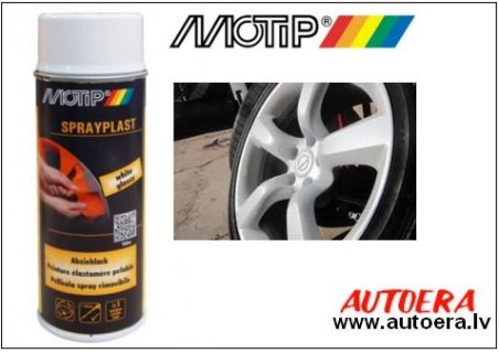 White glossy rubber-type paint Motip Plasti Dip, 400ml.  