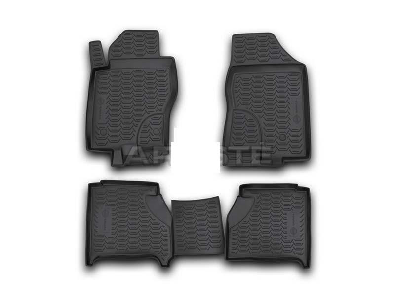 3D Rubber floor mat  set  Nissan Navara (2010-2016) with edges