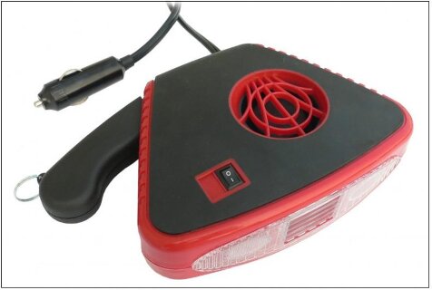 Windshield defroster with light - TORNADO, 12V, 150W 