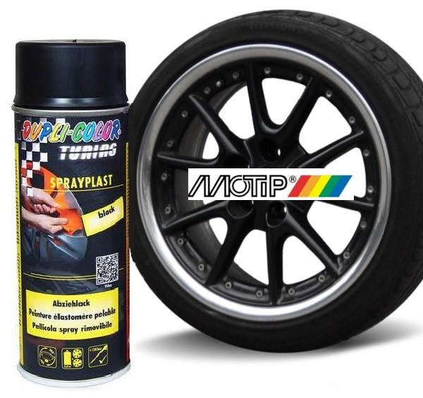 Black Glossy rubber-type paint Motip Plasti Dip, 400ml. 