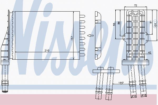 Cabin radiator Renault Espace (1996-2002), left=right