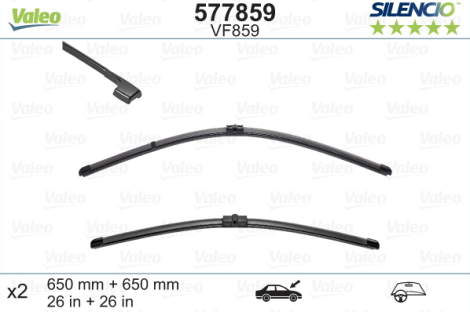 Wiperblade set VALEO SILENCIO - Porsche/VW, 65+65cm