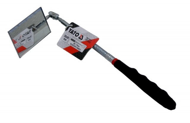 Rectangular telescopic inspection mirror
