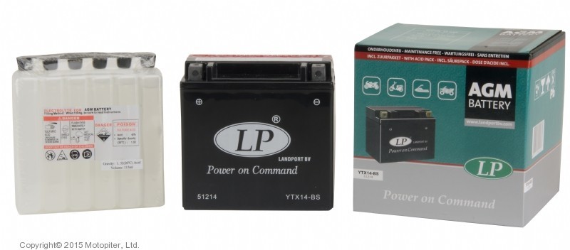 Acid Moto batterie  - LADPORT AGM 10Ah, 12V