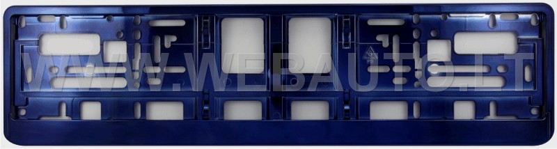 License plate number holder, blue (color metallic)