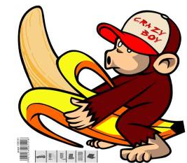 Auto tattoo "Monkey on banana"