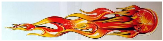 Auto tattoo "Burning ball, red/yellow", 50cm