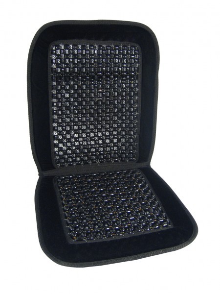 Seat cover with wood inserts, black