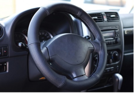 Leather wheel cover, black 37-39cm