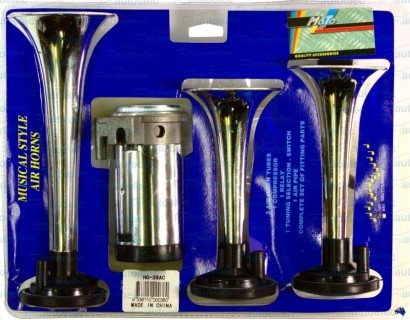 Musical style air horns (hrome), 12V
