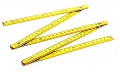 Wooden folding rule. Length 1m .