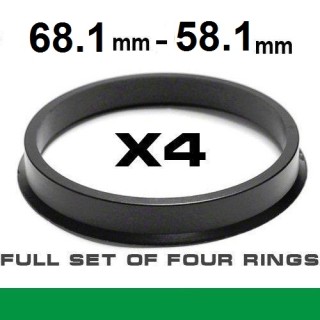 Wheel hub centring ring  68.1mm ->58.1mm