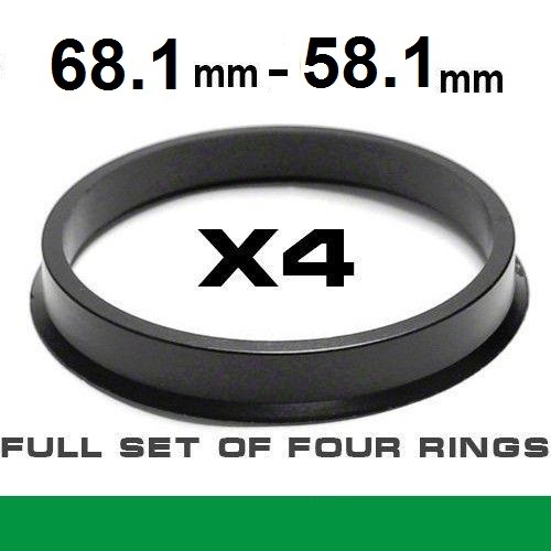Wheel hub centring ring  68.1mm ->58.1mm