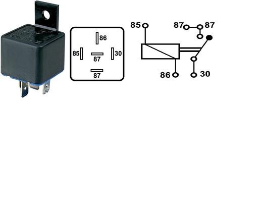 Universal relay, 5-pins, 30A, 12V