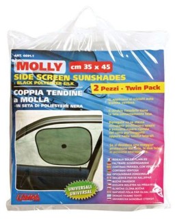 Molly, set of 2 black polyester sunshades - 35x45 cm