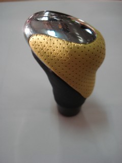 Gearbox knob, yellow/chrome